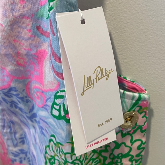 Lilly Pulitzer Varney Overall Dress Bright Delight Patch Size 10, NWT - Picture 3 of 13